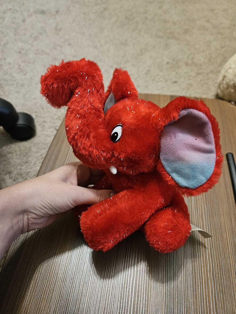 Plush Red Glitter Elephant Plush